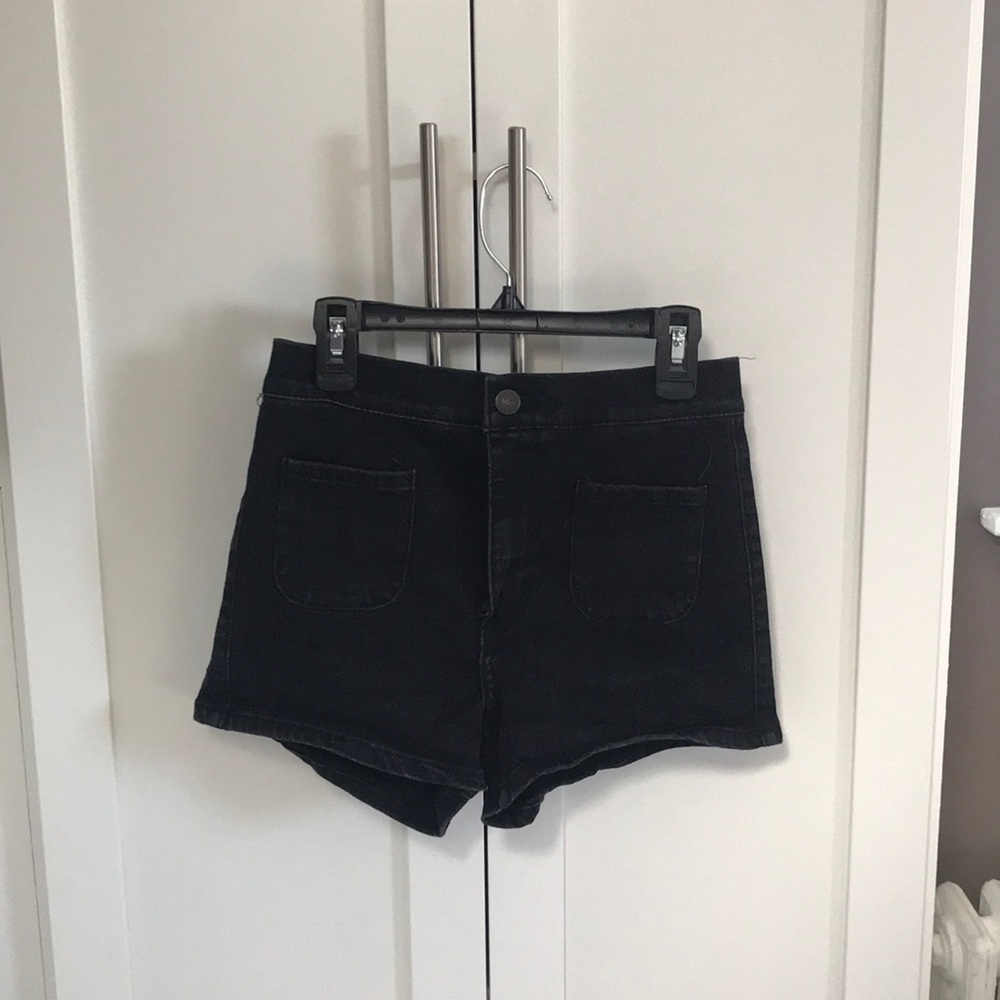 Abercrombie & Fitch Black High-Waisted Denim Short